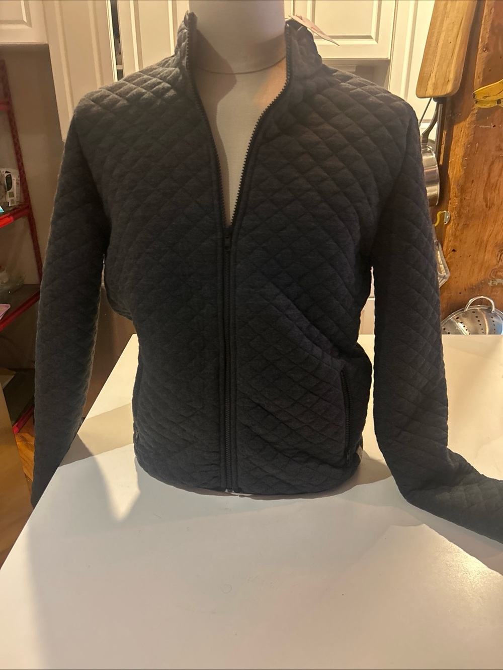 Marine Layer Quilted Zip-Up Bomber Jacket - Black XXL